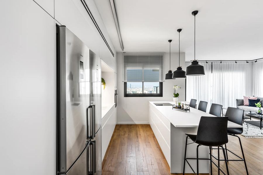 Oak Inlay Family Apartment — custom kitchens, built-ins & wall units, bathroom vanities by iKitchen Cabinetry