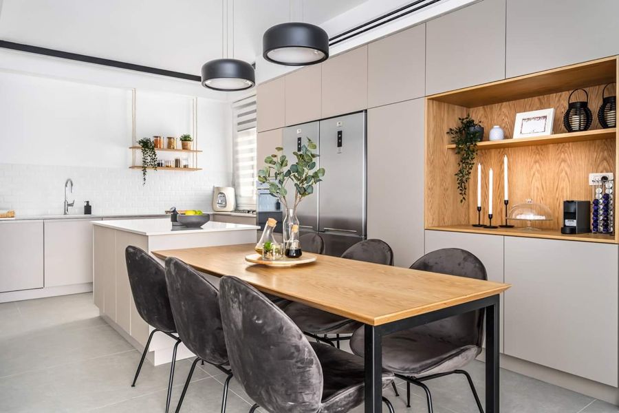 Oak Niche Apartment — custom kitchens, built-ins & wall units, bathroom vanities by iKitchen Cabinetry