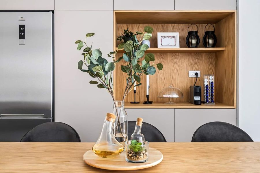 Oak Niche Apartment — custom kitchens, built-ins & wall units, bathroom vanities by iKitchen Cabinetry, view 2
