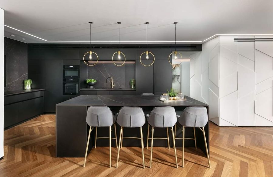 Parquet and Marble Apartment — custom kitchens, built-ins & wall units, bathroom vanities by iKitchen Cabinetry, view 2