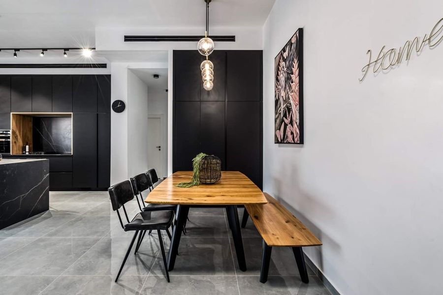 Petrol Blue and Brass Apartment — built-ins & wall units, bathroom vanities by iKitchen Cabinetry, view 3