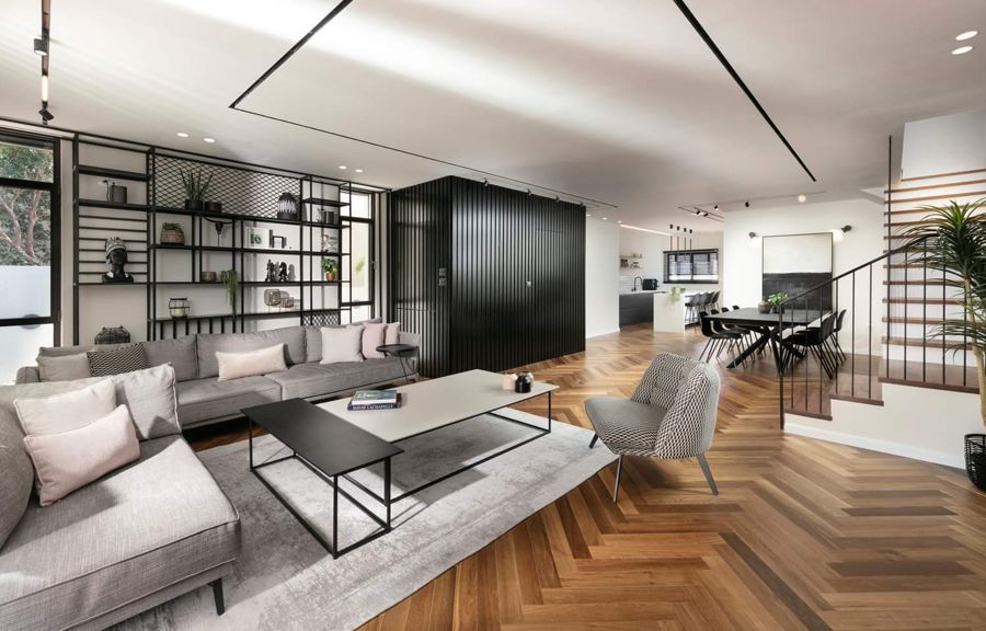 Slat Wall Library House — built-ins & wall units, wall paneling by iKitchen Cabinetry, view 4