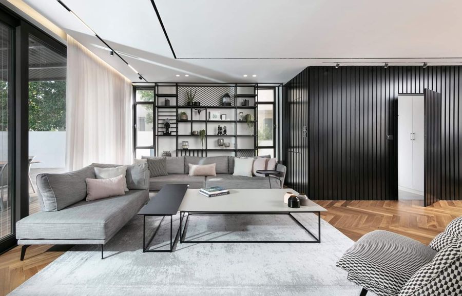 Slat Wall Library House — built-ins & wall units, wall paneling by iKitchen Cabinetry, view 5