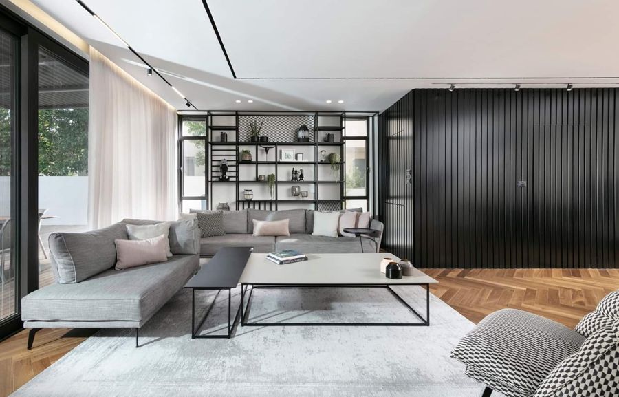 Slat Wall Library House — built-ins & wall units, wall paneling by iKitchen Cabinetry, view 6
