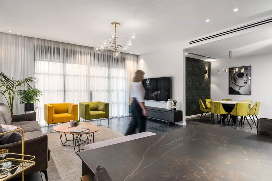 Teal and Brass Apartment — built-ins & wall units, bathroom vanities by iKitchen Cabinetry