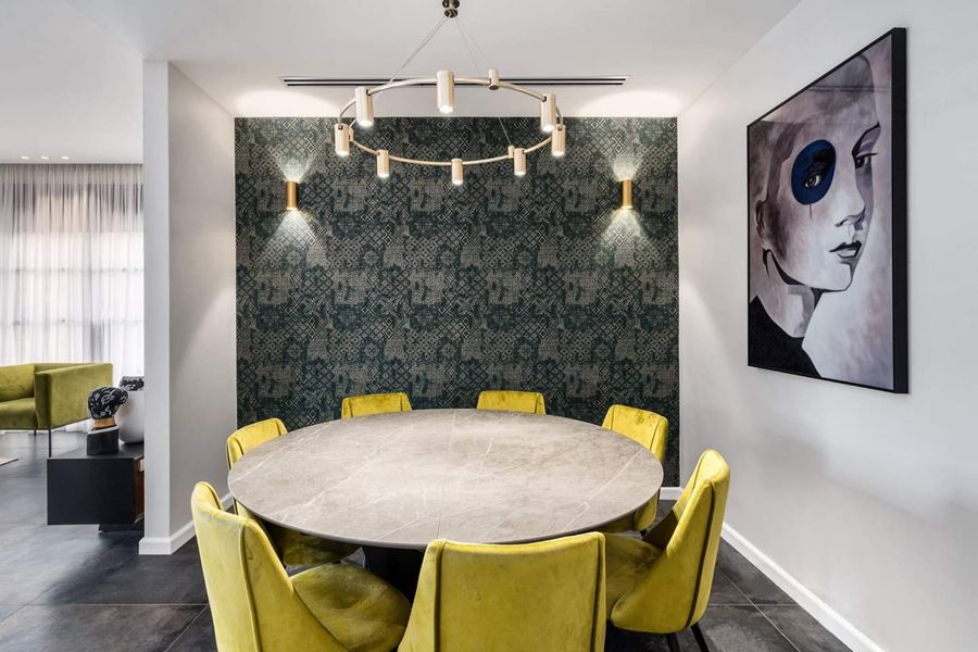 Teal and Brass Apartment — built-ins & wall units, bathroom vanities by iKitchen Cabinetry, view 3