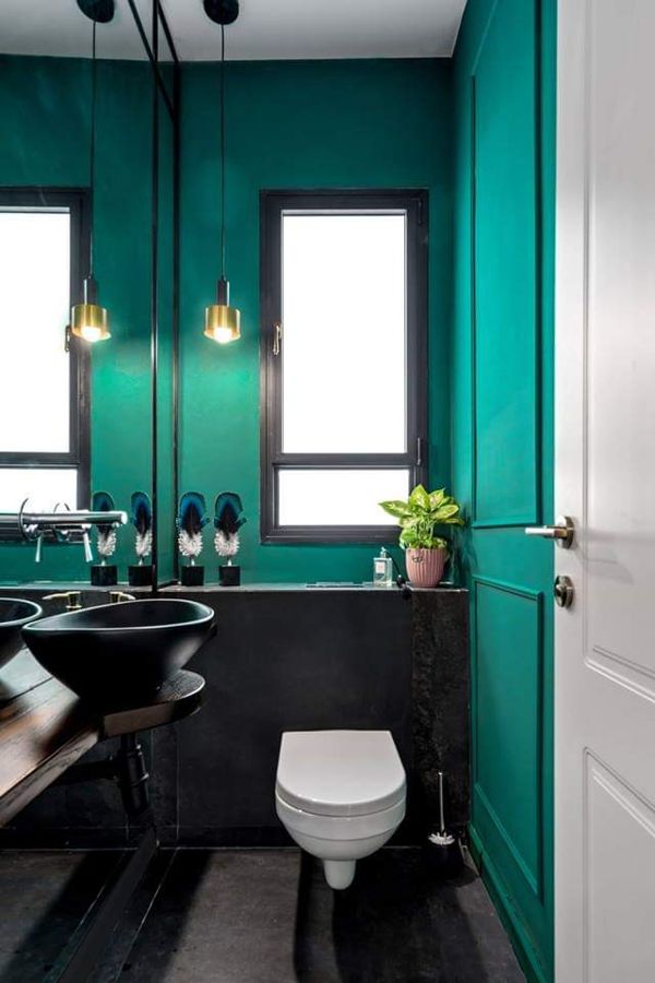 Teal and Brass Apartment — built-ins & wall units, bathroom vanities by iKitchen Cabinetry, view 10