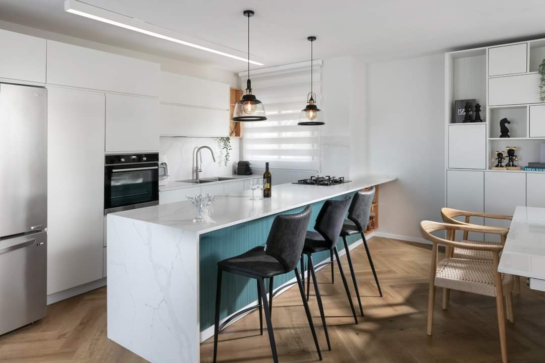 Teal Island Family Apartment — custom kitchens, built-ins & wall units, bathroom vanities by iKitchen Cabinetry