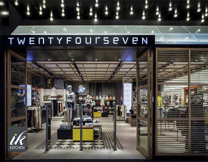 Twentyfourseven Stores — commercial cabinetry, built-ins & wall units, wall paneling by iKitchen Cabinetry