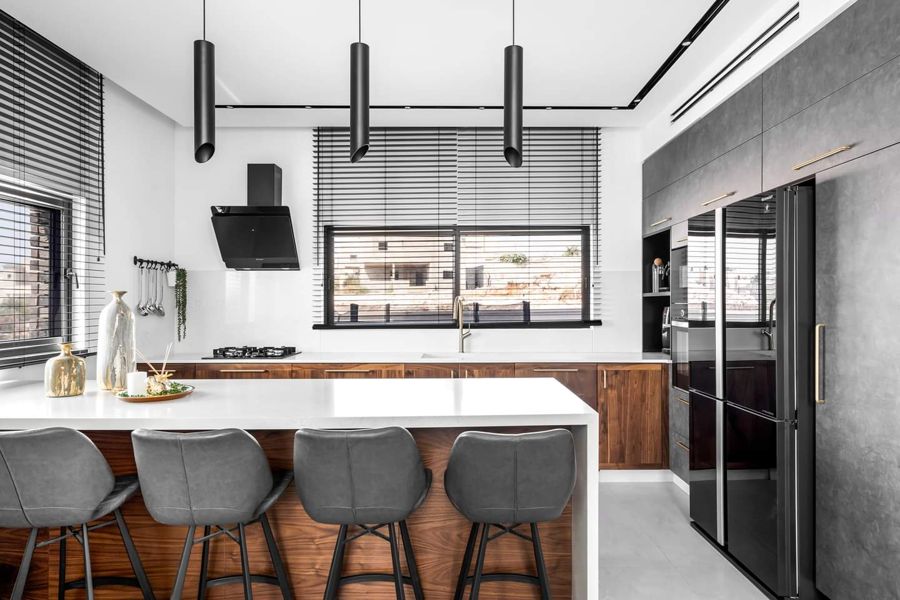 Walnut and Lattice House — custom kitchens, built-ins & wall units, wall paneling by iKitchen Cabinetry