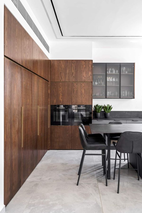 Walnut and Slate Apartment — custom kitchens, built-ins & wall units, bathroom vanities by iKitchen Cabinetry, view 2