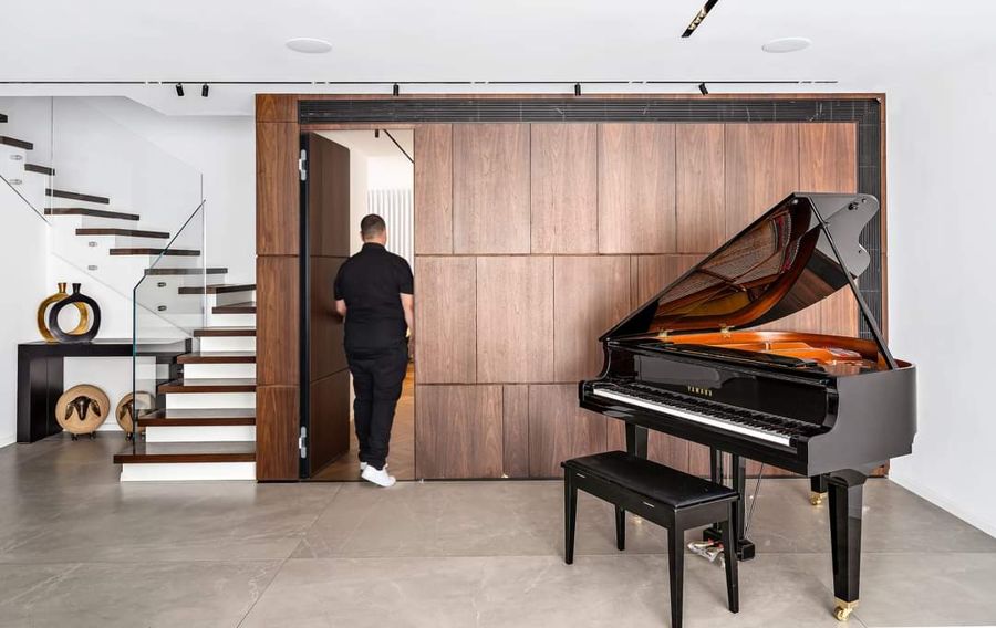 Walnut Piano House — custom kitchens, built-ins & wall units, wall paneling, bathroom vanities by iKitchen Cabinetry, view 7