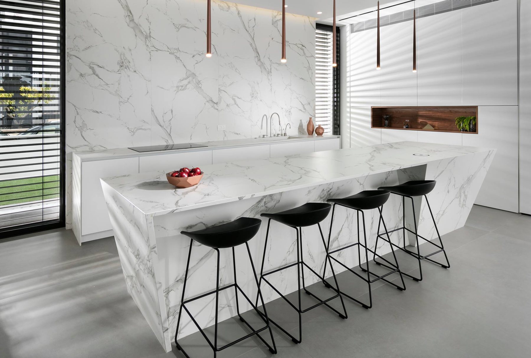 White Marble House — custom kitchens, built-ins & wall units, wall paneling, bathroom vanities by iKitchen Cabinetry